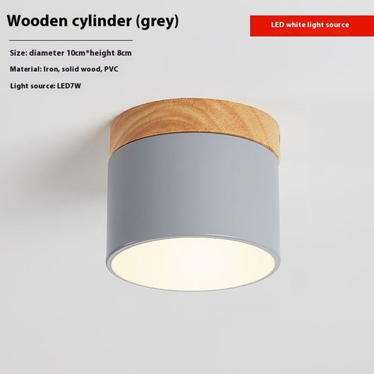 Lámpara de Madera Maciza para Pasillo y Balcón - Diseño Minimalista Macaron - Image 4
