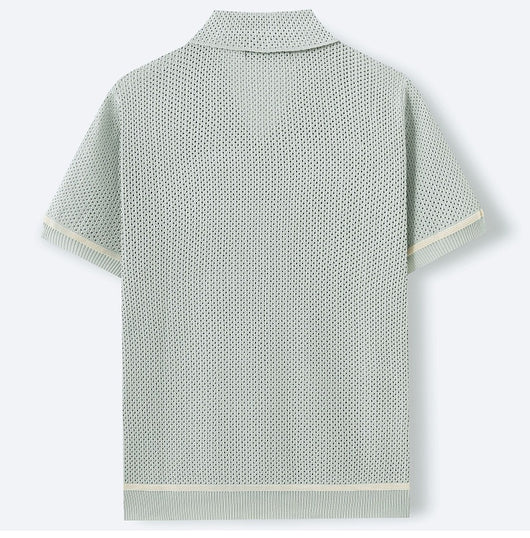 Polo Cubano de Manga Corta en Punto para Hombre - Estilo Verano - Image 16