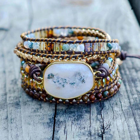 Pulsera Bohemia de Cristal y Cuentas Naturales - Image 6