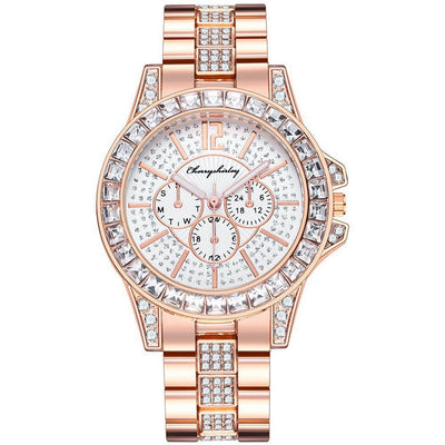 Reloj de Cuarzo de Acero Inoxidable con Diamantes y Tres Subdiales - Image 3