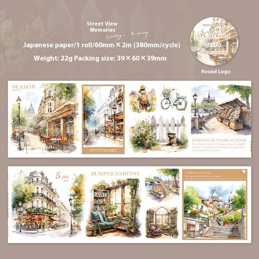 Set de Cintas Decorativas Adhesivas Paisajes Cuatro Estaciones - 6 Modelos para Scrapbooking y DIY - Image 11
