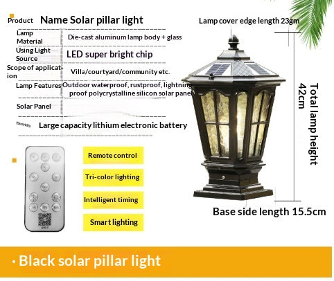 Lámpara Solar para Pilares y Portones - Luz LED Exterior Impermeable - Image 7