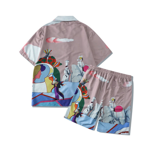 Conjunto Retro de Camisa Floral y Shorts para Hombre - Estilo Europeo y Americano - Image 7