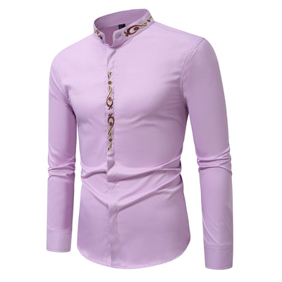 Camisa Casual de Manga Larga con Bordados para Hombre - Image 5