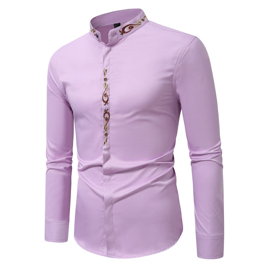 Camisa Casual de Manga Larga con Bordados para Hombre - Image 5