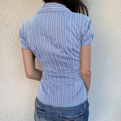 Blusa Rayada Estilo Americano para Mujer - Image 16