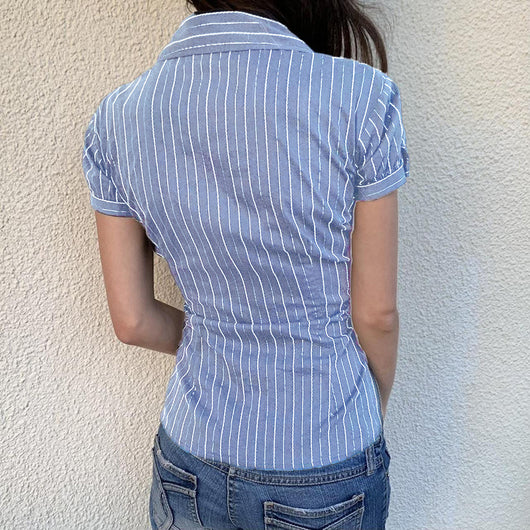 Blusa Rayada Estilo Americano para Mujer - Image 16
