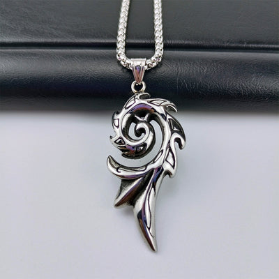 Collar Colgante Fénix de Fuego en Acero Titanio para Hombre - Image 2