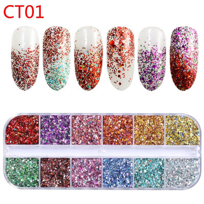 Pegatinas de Uñas Láser Efecto Espejo Candy - Diseño Sinfónico Brillante