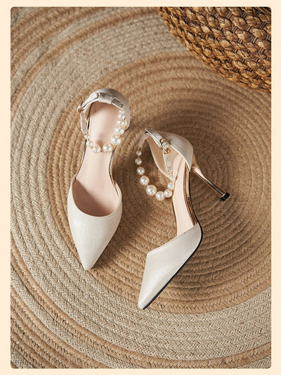 Sandalias de Perla con Tacón Stiletto para Mujer - Talla Pequeña - Image 31