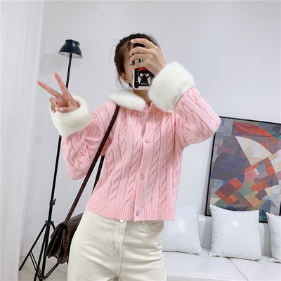 Cardigan de Lana Tejida para Mujer con Puños Ajustados - Image 8