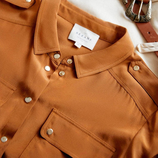 Blusa de Seda Francesa Elegante para Verano - Colores Lisos - Image 11