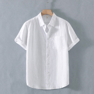 Camisa de Lino Suelta Manga Corta - Comodidad Casual - Image 6