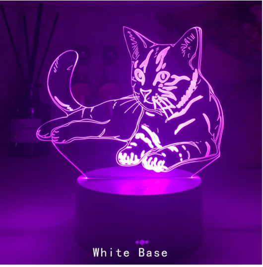 Lámpara de Escritorio 3D Gato con Control Remoto y Luz Nocturna RGB - Image 5
