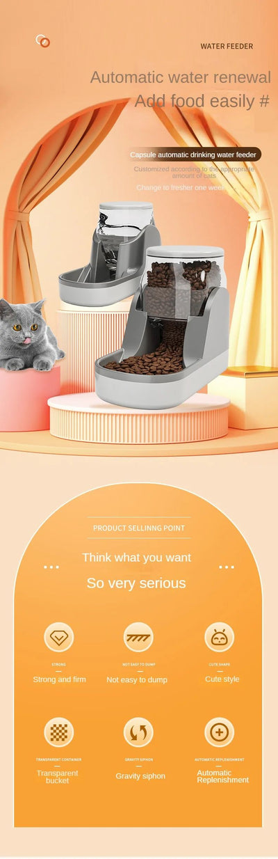 Fuente de Agua y Comedero Automático para Mascotas - Dispensador de Alimento Seco de Gran Capacidad - Image 18