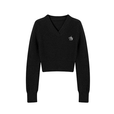 Suéter Tejido con Cuello V y Bordados - Blusa Manga Larga - Image 9