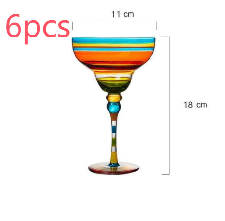 Copa Margarita de Cristal Pintada a Mano - Diseño Triangular Artístico - Image 12