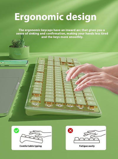 Kit Teclado y Ratón Inalámbrico Mecánico Bluetooth - Diseño Elegante para Oficina - Image 43