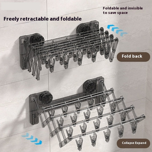 Tendedero de Toallas con Ventosas - Plegable sin Perforaciones