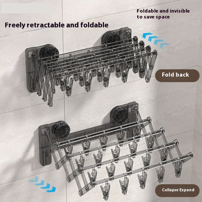 Tendedero de Toallas con Ventosas - Plegable sin Perforaciones