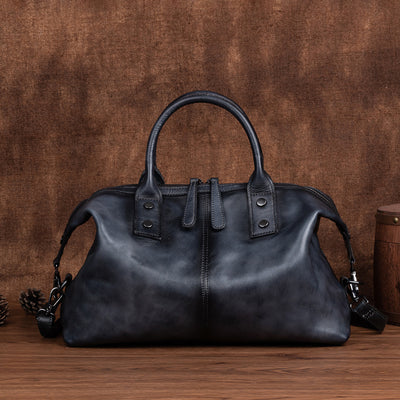 Bolso de Cuero Retro para Mujer - Bandolera Vintage de Cuero Genuino con Efecto Envejecido - Image 15