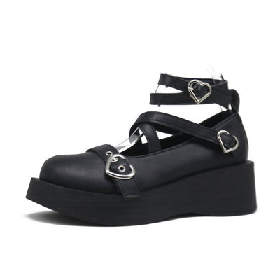 Zapatos de Cuero con Plataforma y Tiras Cruzadas para Mujer - Image 6