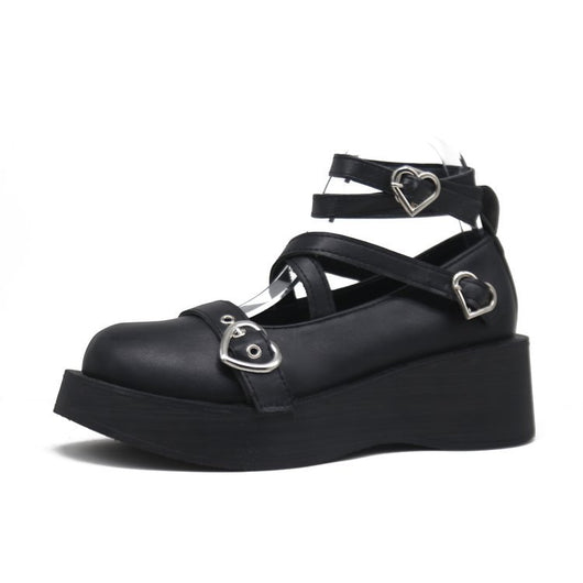 Zapatos de Cuero con Plataforma y Tiras Cruzadas para Mujer - Image 6