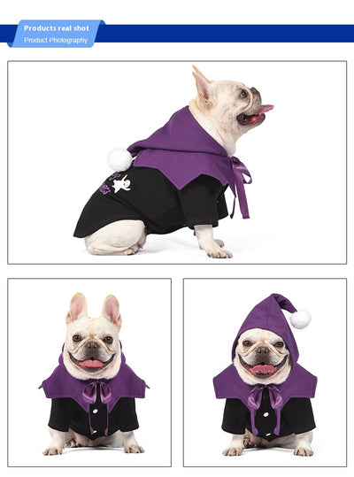 Suéter de Calabaza Divertido de Dos Piezas para Perros - Poncho Incluido - Image 13