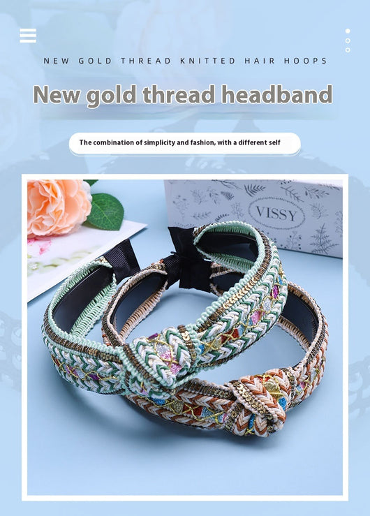 Diadema Bohemia Tejida con Nudos de Tela - Image 16