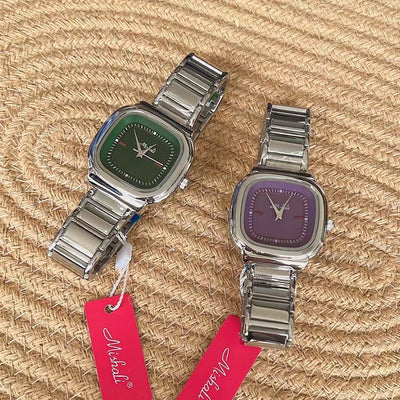 Reloj Mujer Retro Cuadrado Acero Inoxidable Esfera Grande Minimalista - Image 3