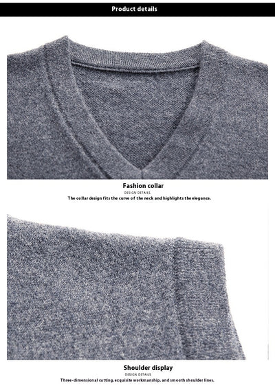 Suéter Casual V-Neck Liso para Hombre - Primavera y Otoño - Image 28