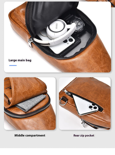 Bolsa de Pecho Retro para Hombre - Gran Capacidad Impermeable - Image 22
