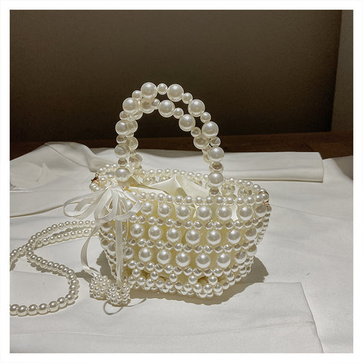 Bolso Mensajero de Perlas con Cadena Elegante para Mujer - Image 9