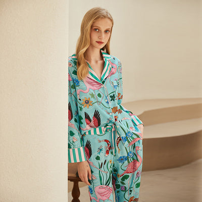 Pijama de Seda Helada para Mujer - Conjunto Largo de Descanso - Image 3