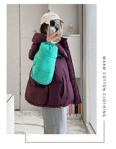 Chaqueta Corta de Algodón con Parches Contrastantes Gruesos para Mujer - Image 22