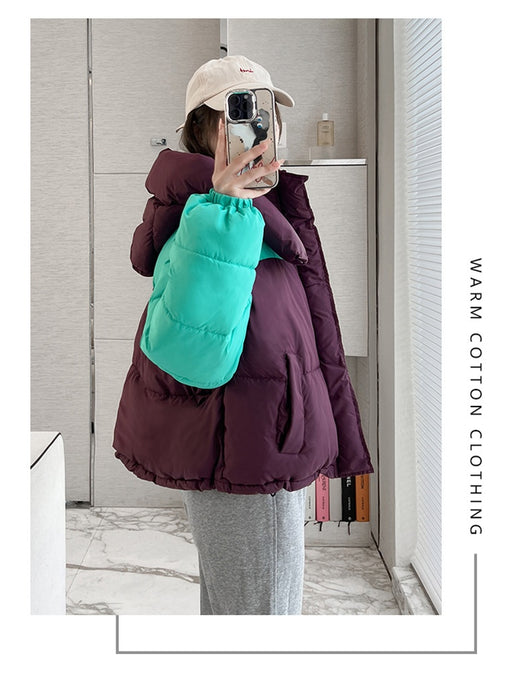 Chaqueta Corta de Algodón con Parches Contrastantes Gruesos para Mujer - Image 22