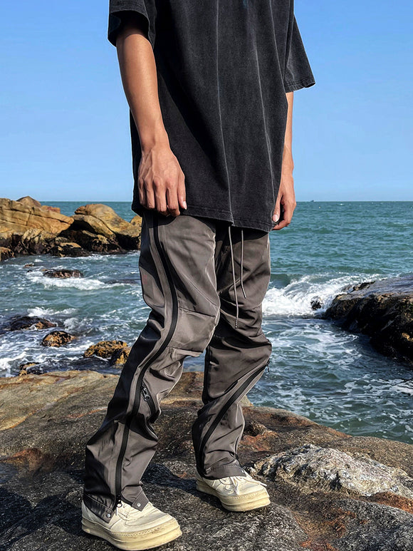 Pantalón de Buzo Cargo con Cierre Lateral en Nylon