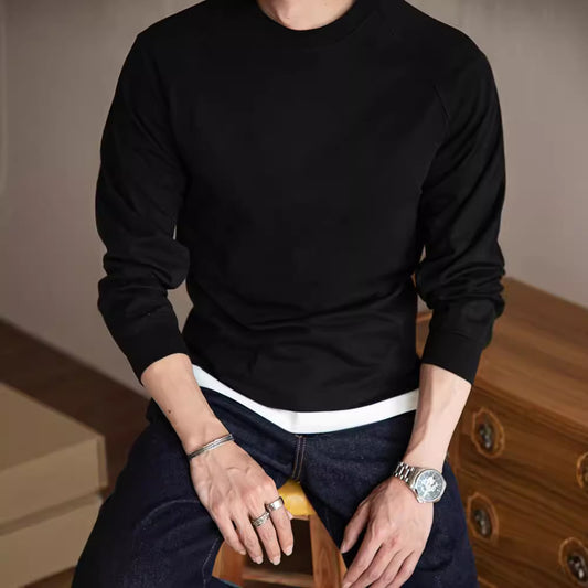 Camisa Raglan Vintage de Algodón para Hombre - Manga Larga Otoño - Image 2