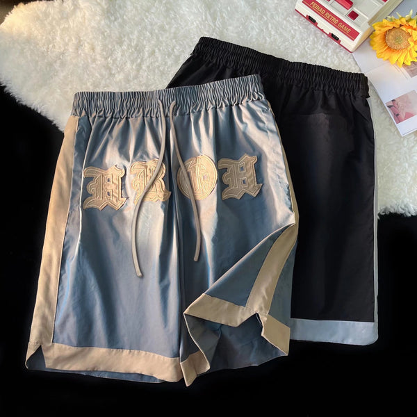 Shorts Deportivos Holgados con Bordado para Hombre