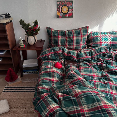 Juego de Cama Navideño Nordic 4 Piezas Algodón Teñido Lavado - Image 4