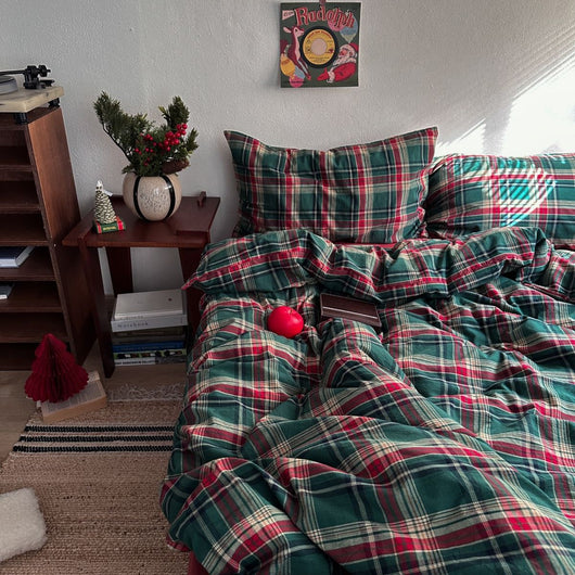 Juego de Cama Navideño Nordic 4 Piezas Algodón Teñido Lavado - Image 4