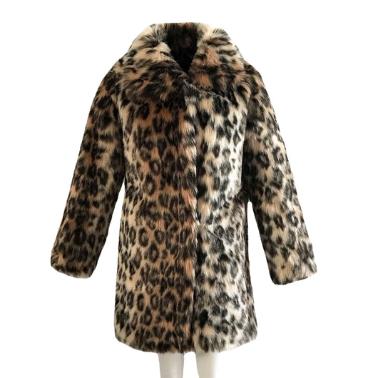 Abrigo de Piel de Leopardo Estilo Europeo y Americano con Solapa - Image 3