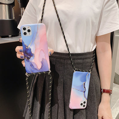 Funda para iPhone con Patrón Mármol y Cordón Ajustable - Image 6