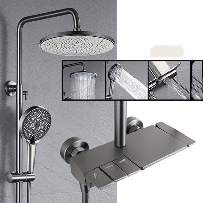 Conjunto de Ducha Gris Acero con Botones de Cuatro Velocidades - Image 4