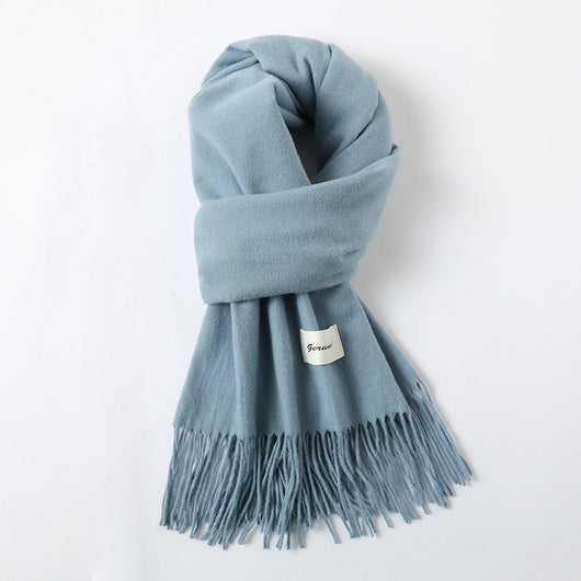 Bufanda de Cachemira Artificial con Borlas - Abrigo Cálido para Otoño e Invierno - Image 37