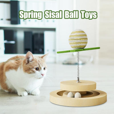 Juguete Interactivo para Gatos con Rascador de Sisal y Pista de Pelotas - Image 4