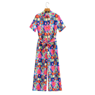 Jumpsuit Estampado con Cintura Ajustable y Piernas Rectas - Image 6