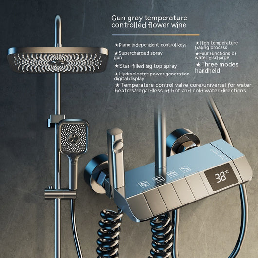 Conjunto de Ducha Gris Gun - Cabezal de Lluvia Premium - Image 3