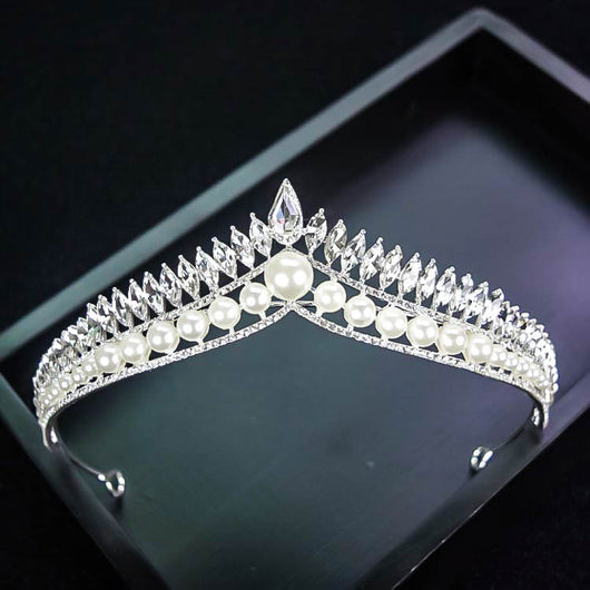 Corona de Novia con Perlas - Tiara Elegante Princesa para Novia e Influencers