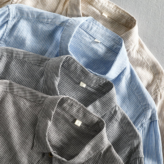Camisa Casual de Lino con Mangas Largas para Hombre - Image 4